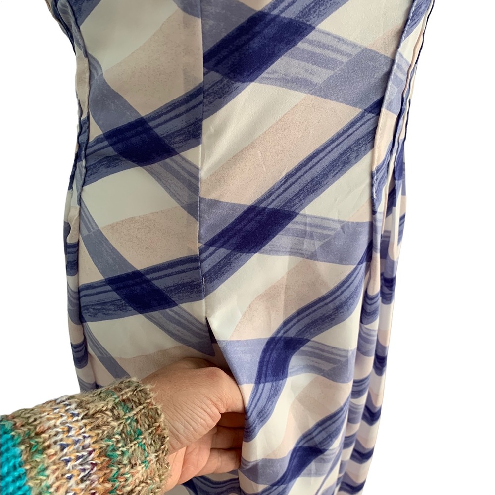 Banana Republic Blue and White Criss Cross Print Strappy Midi Dress | Size 6 - Picture 6 of 12